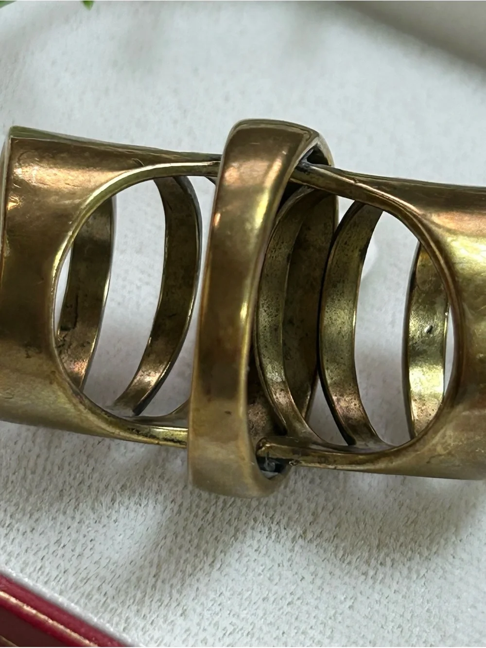 Open statement Brass tone ring